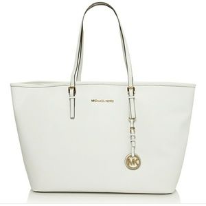 Michael Kors White Leather Tote